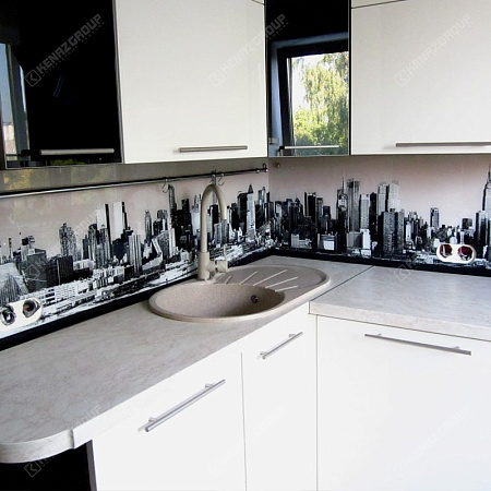 Фото - Скинали из стекла с изображением города  от KenazGroup.pro