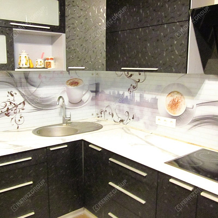 Фото - Скинали из стекла для черной кухни  от KenazGroup.pro