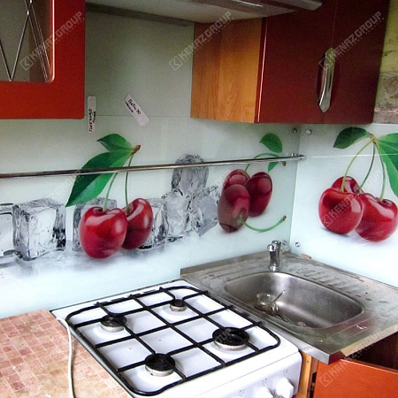 Фото - Скинали из стекла для коричневой кухни  от KenazGroup.pro